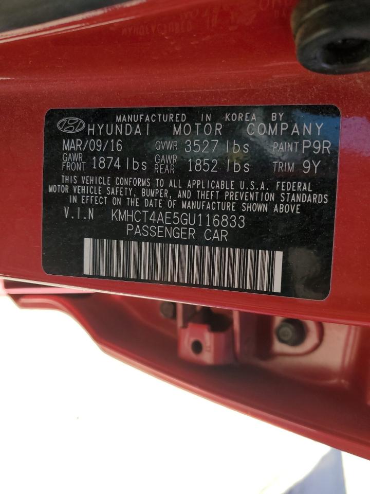 KMHCT4AE5GU116833 2016 Hyundai Accent Se