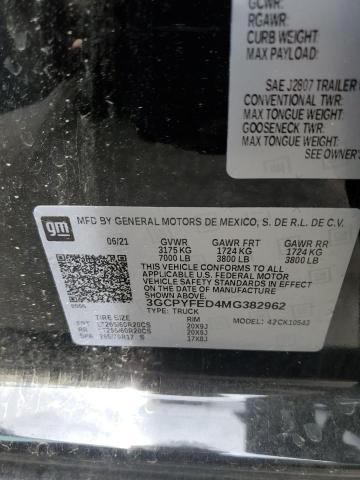 2021 CHEVROLET SILVERADO 3GCPYFED4MG382962  46763964