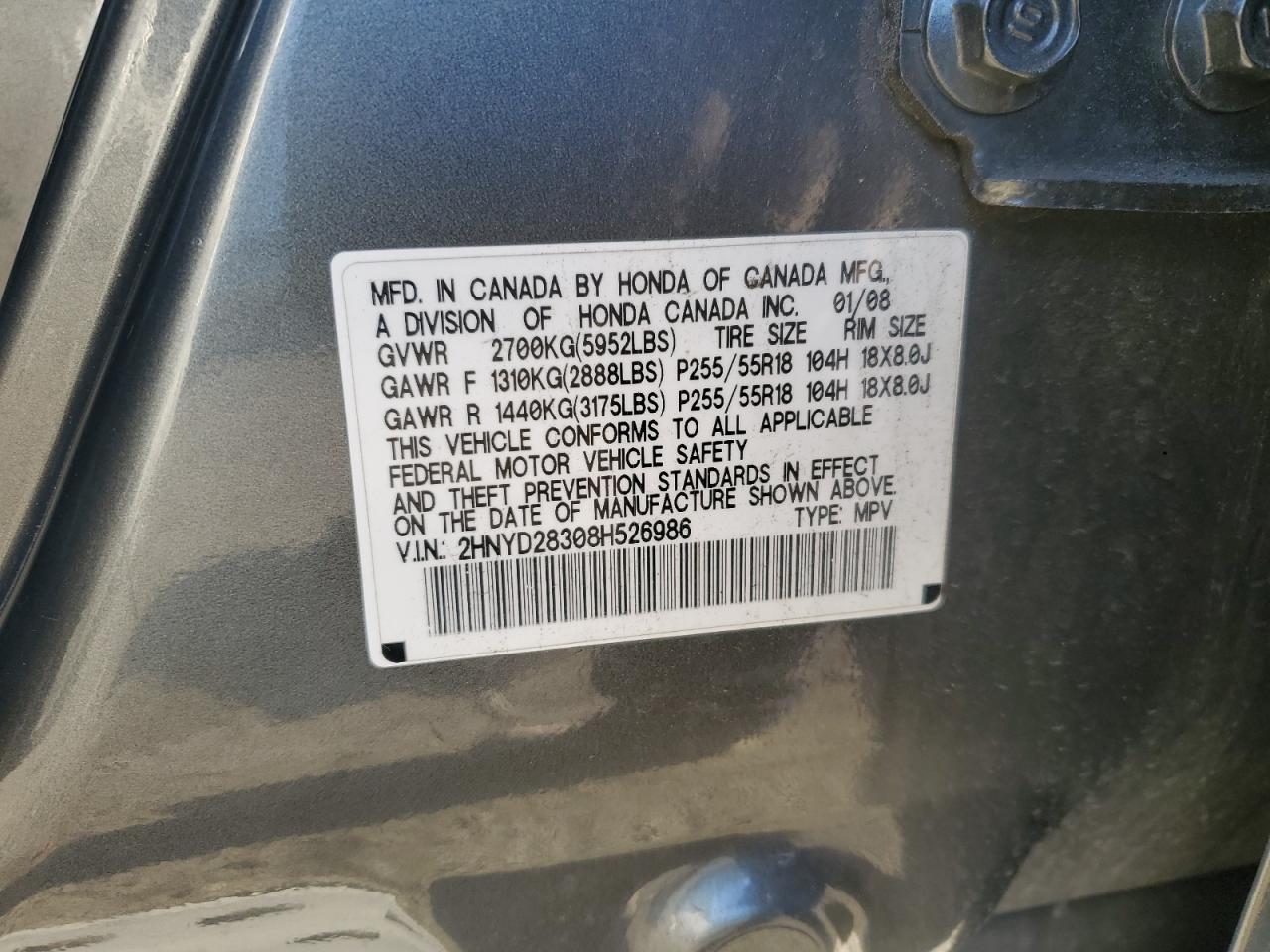 2HNYD28308H526986 2008 Acura Mdx Technology