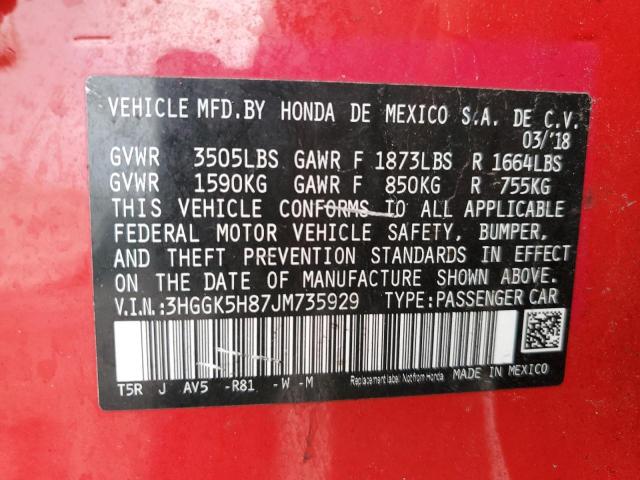 2018 HONDA FIT EX - 3HGGK5H87JM735929