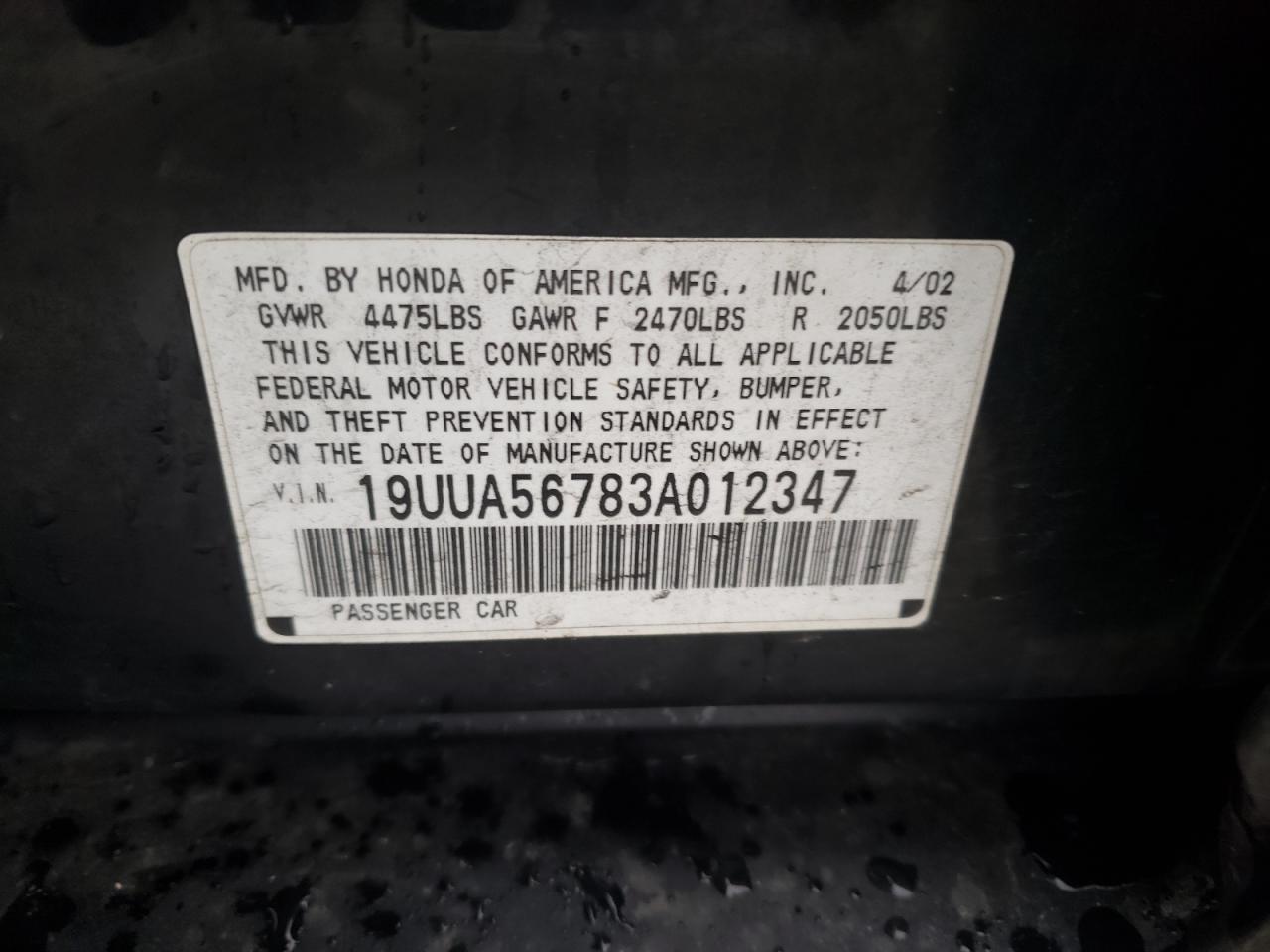 19UUA56783A012347 2003 Acura 3.2Tl