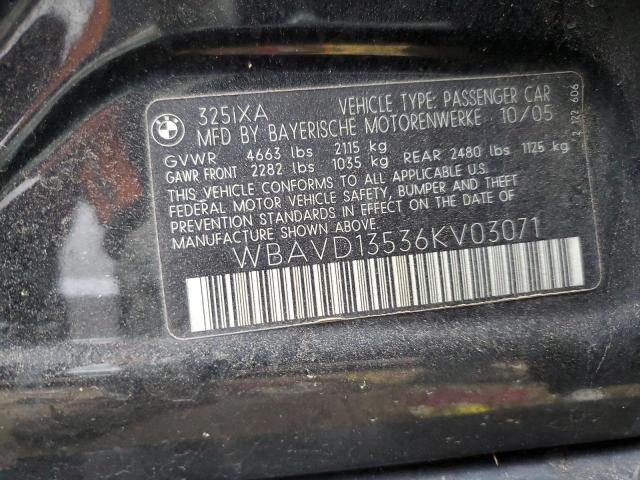 2006 BMW 325 Xi VIN: WBAVD13536KV03071 Lot: 48063074