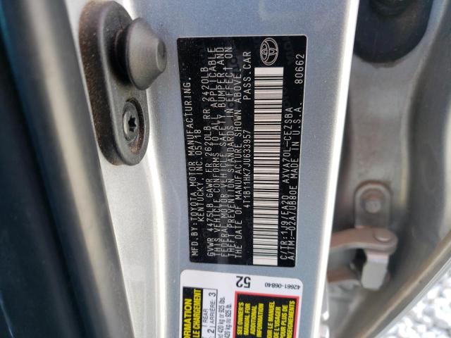 2018 TOYOTA CAMRY L - 4T1B11HK7JU633957