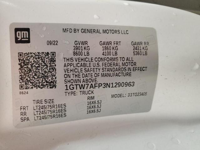 2022 GMC SAVANA G25 1GTW7AFP3N1290963