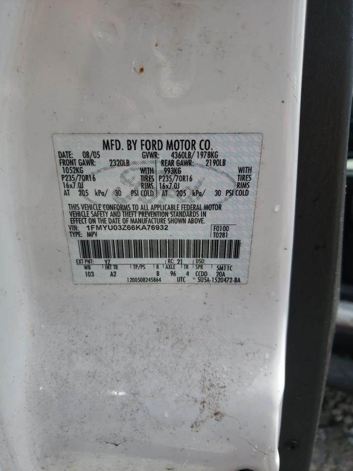 1FMYU03Z66KA76932 2006 Ford Escape Xlt