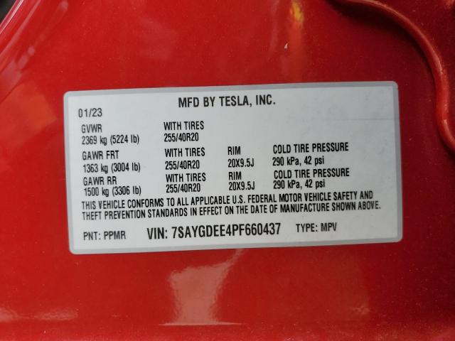 VIN 7SAYGDEE4PF660437 2023 Tesla MODEL Y no.13