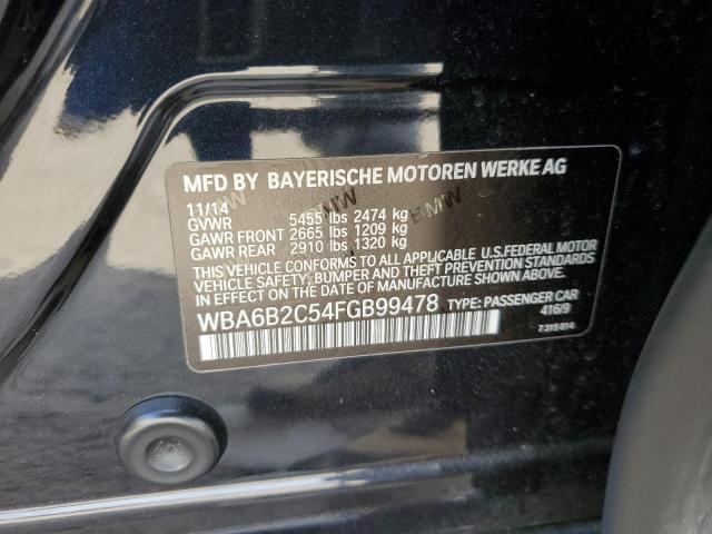 2015 BMW 650 I GRAN WBA6B2C54FGB99478