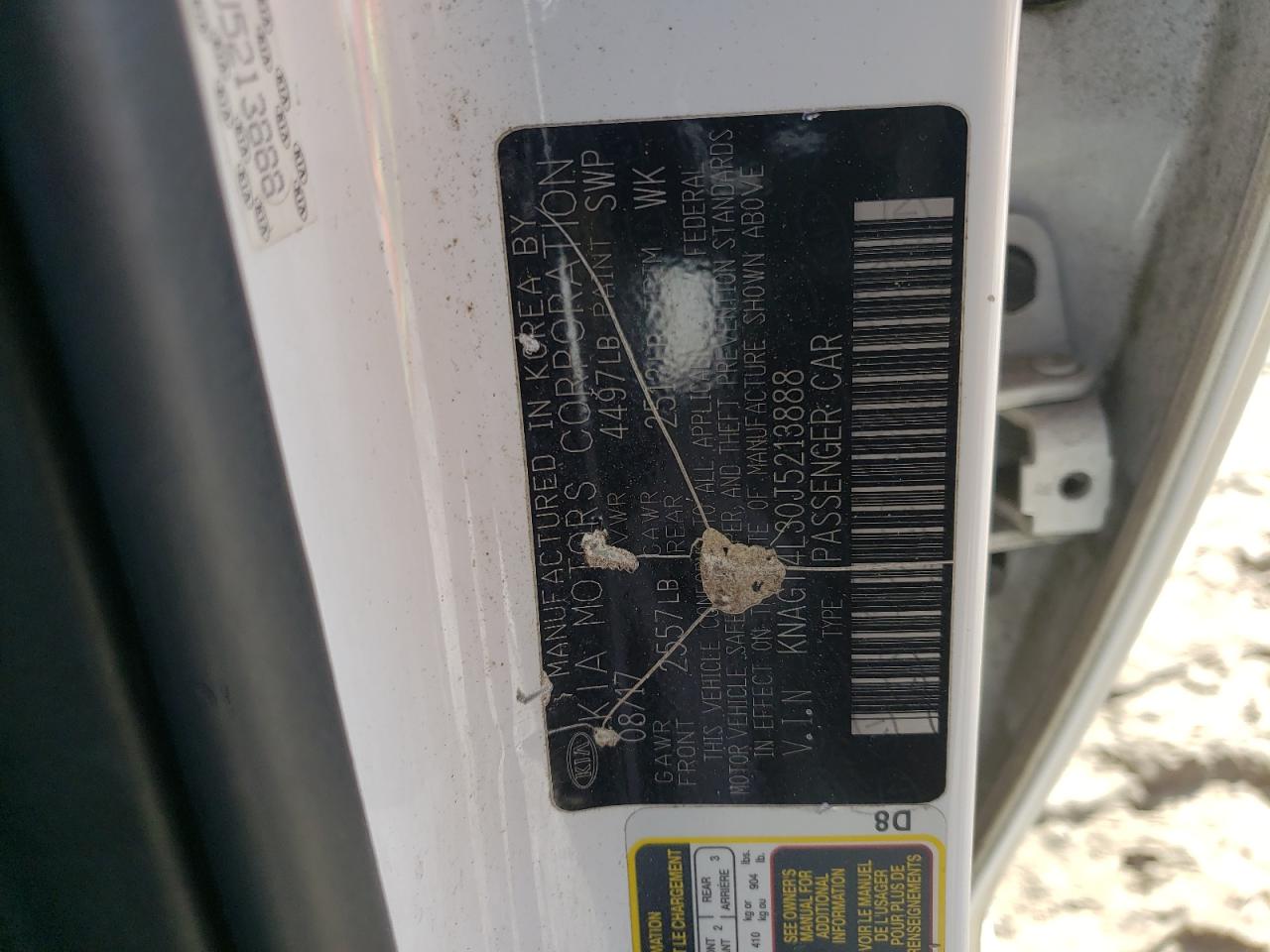 KNAGT4L30J5213888 2018 Kia Optima Lx