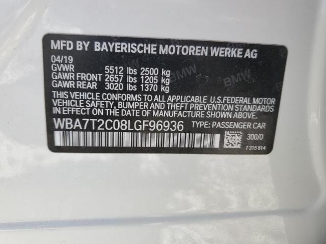 2020 BMW 740 I WBA7T2C08LGF96936