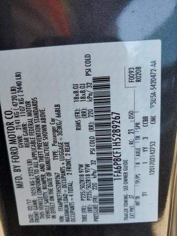 2017 Ford Mustang Gt VIN: 1FA6P8CF1H5289267 Lot: 47581364