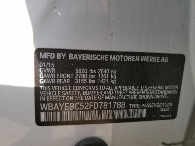 2015 BMW 750 Li VIN: WBAYE8C52FD781788 Lot: 45485574