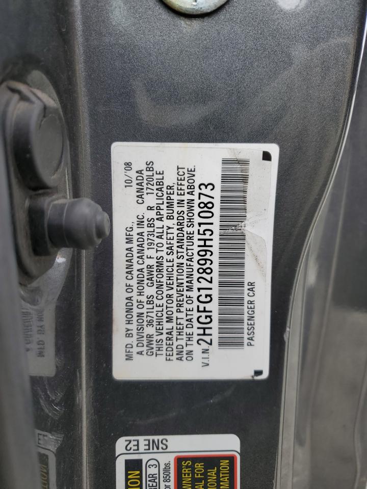 2HGFG12899H510873 2009 Honda Civic Ex