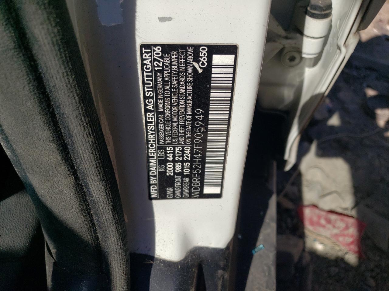 WDBRF52H47F905949 2007 Mercedes-Benz C 230