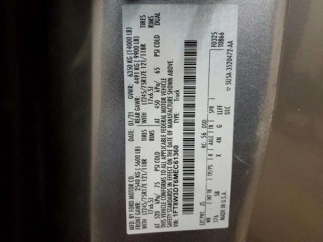 2021 Ford F350 Super Duty VIN: 1FT8W3DT6MEC61360 Lot: 46855934