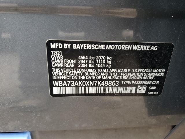 VIN WBA73AK0XN7K49863 2022 BMW 2 Series, 228XI no.12