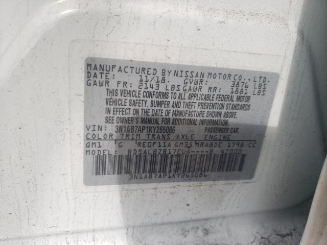 3N1AB7AP1KY265086 2019 Nissan Sentra S