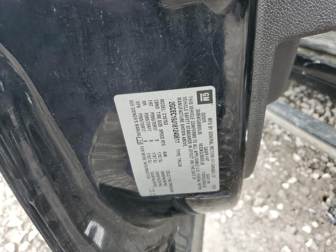 2GCEC19J181240611 2008 Chevrolet Silverado C1500