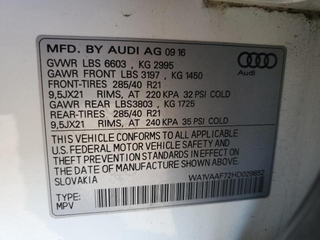 VIN WA1VAAF72HD029852 2017 Audi Q7, Prestige no.13