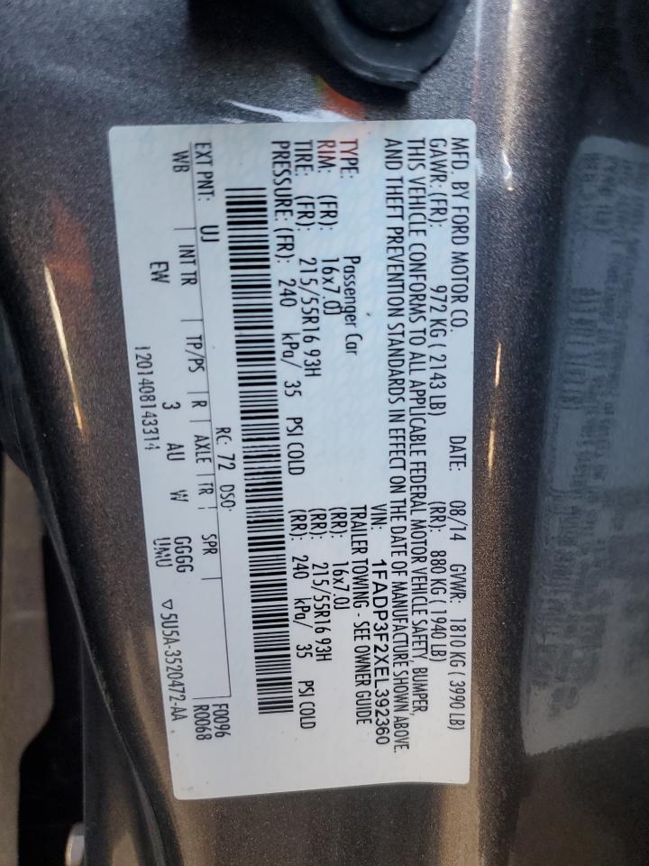 1FADP3F2XEL392360 2014 Ford Focus Se