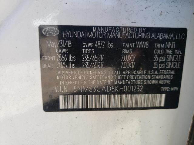2019 HYUNDAI SANTA FE S - 5NMS3CAD5KH001232