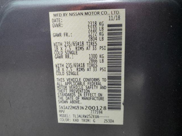 2018 NISSAN MURANO S - 5N1AZ2MG9JN200128