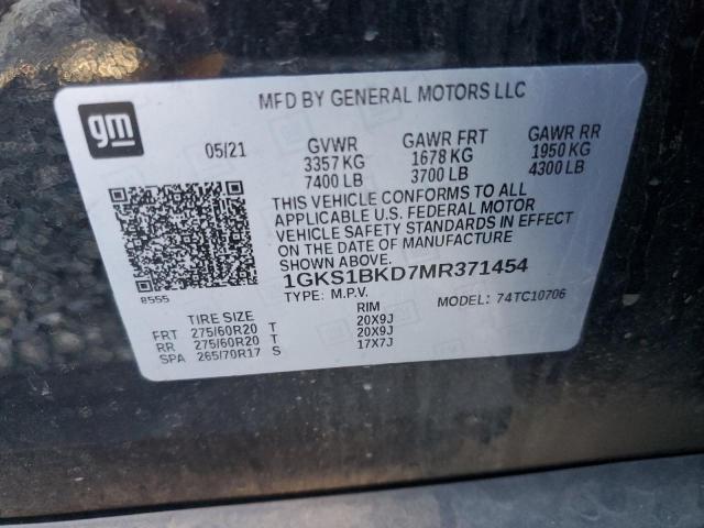 2021 GMC YUKON SLT 1GKS1BKD7MR371454