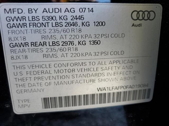 2015 AUDI Q5 PREMIUM WA1LFAFP0FA019084