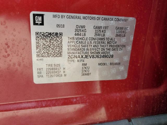 2018 CHEVROLET EQUINOX LT - 2GNAXJEV8J6349028