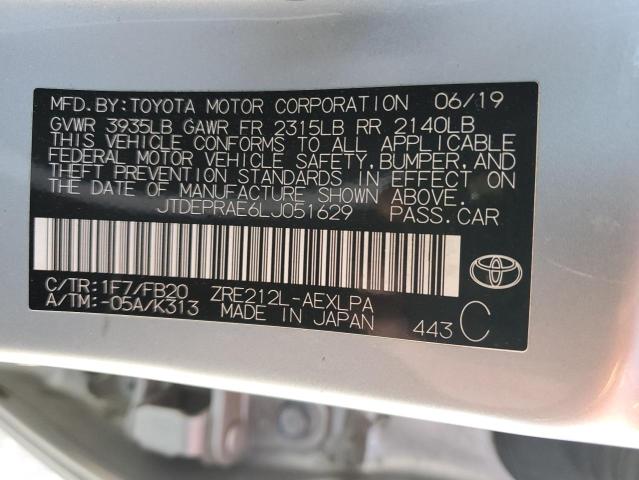 2020 TOYOTA COROLLA LE - JTDEPRAE6LJ051629