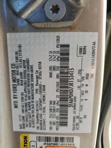 2018 FORD FUSION SE - 3FA6P0HD7JR153415