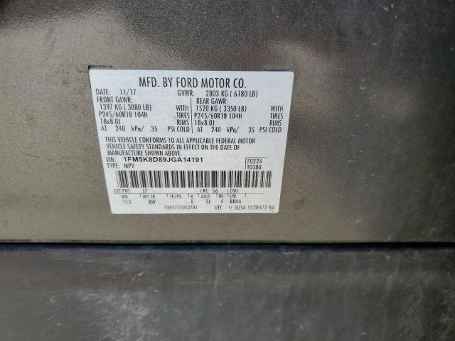 2018 FORD EXPLORER X - 1FM5K8D89JGA14191