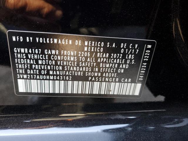 2017 VOLKSWAGEN GOLF S 3VW217AU0HM043162