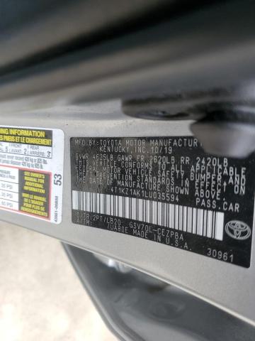 2020 TOYOTA CAMRY TRD - 4T1KZ1AK1LU035594