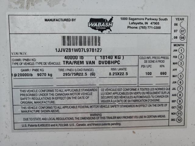 2007 WABASH TRA/REMVAN #3108870222