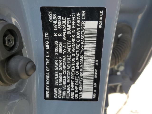 2021 HONDA CIVIC EX - SHHFK7H61MU420846