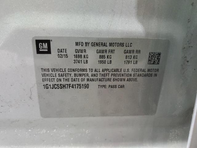 2015 CHEVROLET SONIC LT - 1G1JC5SH7F4175190