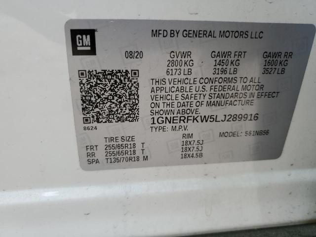 2020 CHEVROLET TRAVERSE L - 1GNERFKW5LJ289916