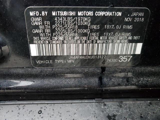 2019 MITSUBISHI OUTLANDER - JA4AP4AU2KU013122