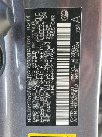 2015 LEXUS CT 200 JTHKD5BH5F2221926