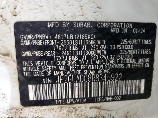 2024 SUBARU CROSSTREK - JF2GUADC8R8345922