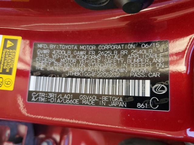 2015 LEXUS ES 350 - JTHBK1GG4F2205232