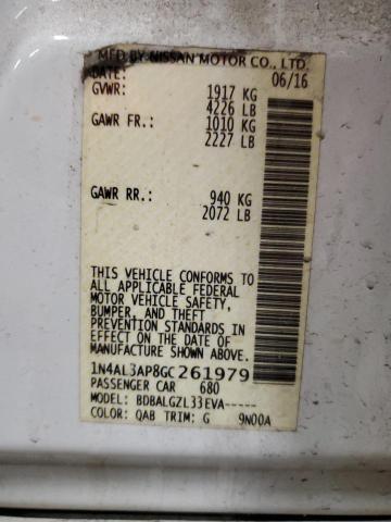 2016 NISSAN ALTIMA 2.5 - 1N4AL3AP8GC261979