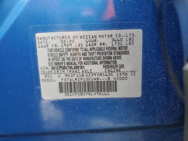 2022 NISSAN KICKS S - 3N1CP5BV7NL498161