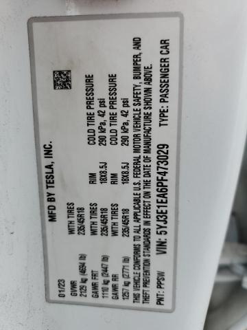 2023 TESLA MODEL 3 - 5YJ3E1EA6PF473029