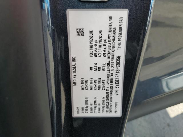 2025 TESLA MODEL 3 - 5YJ3E1EA1SF938356