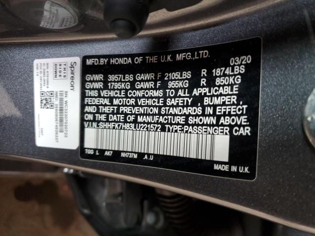 2020 HONDA CIVIC EXL - SHHFK7H83LU221572
