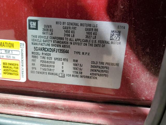 2015 BUICK ENCLAVE - 5GAKRCKD9FJ135644