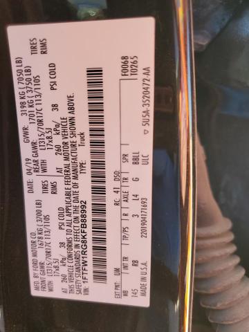 2019 FORD F150 RAPTO - 1FTFW1RG8KFB88992