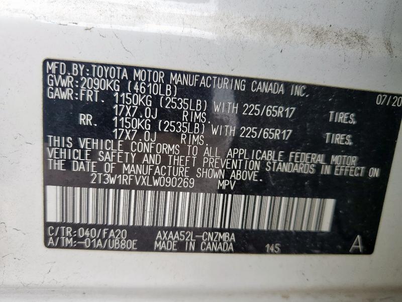 2020 TOYOTA RAV4 XLE - 2T3W1RFVXLW090269