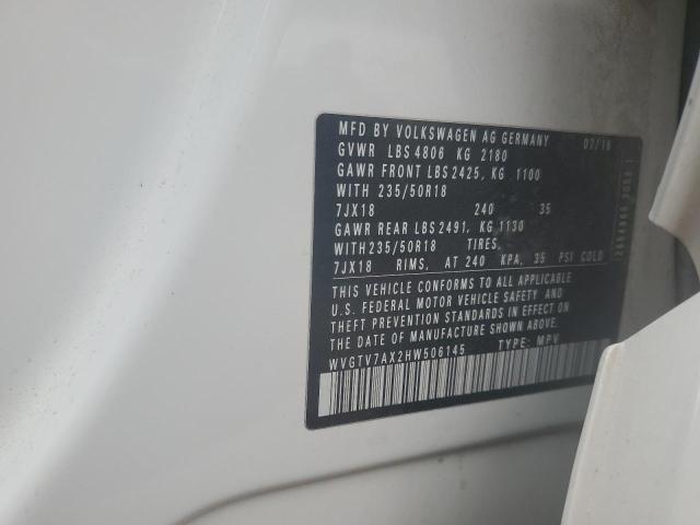 2017 VOLKSWAGEN TIGUAN SPO WVGTV7AX2HW506145